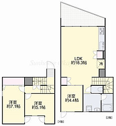 興和(株)岡山寮 3LDKの間取図画像