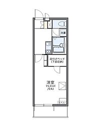 レオパレスさくら2 1Kの間取図画像