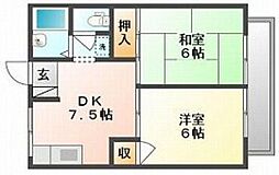 コーポニューライフ 2DKの間取図画像
