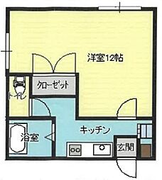 エースコーポ 1Kの間取図画像
