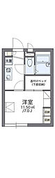 レオパレスルリーム2 1Kの間取図画像