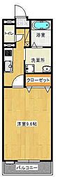 ピア伊福町 1Kの間取図画像