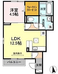 アムールカーサ 1LDKの間取図画像