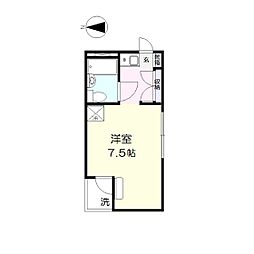アルファ清心町2 ワンルームの間取図画像