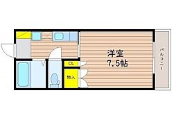 セントフォレスト伊島1 1Kの間取図画像