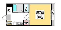サンライト津島2号 1Kの間取図画像