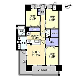 アルファステイツ青江II 3LDKの間取図画像
