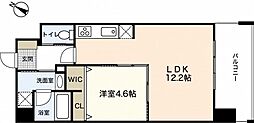 JRBハイツ岡山 1LDKの間取図画像