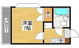 新保マンション 1Kの間取図画像