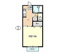 セフィラササキ 1Kの間取図画像
