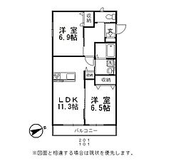 グランドソレイユ3 2LDKの間取図画像