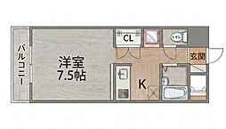 ピアジェ90 1Kの間取図画像