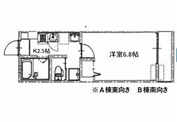 カーム広瀬町B棟 1Kの間取図画像