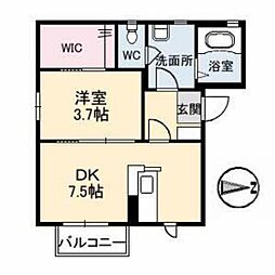 さっちゃん 1DKの間取図画像