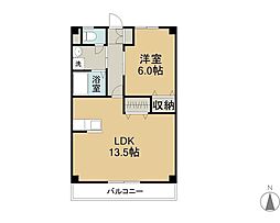 マスカット鳥羽 1LDKの間取図画像