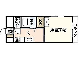 ヴェルサスライム 1Kの間取図画像