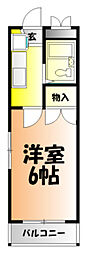 トレンディ1 ワンルームの間取図画像