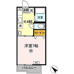 フェリシアK 1Kの間取図画像