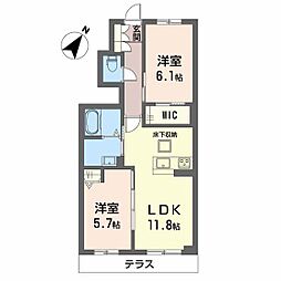 シャーメゾン瀬戸 2LDKの間取図画像