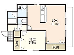 カーサ・フィオーレ表町 1LDKの間取図画像