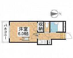 プレール庭瀬駅前 1Kの間取図画像