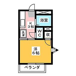 エイトライフアクアマリン 1Kの間取図画像