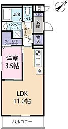フォレスティー 1LDKの間取図画像