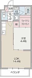 ブローニュ 1LDKの間取図画像