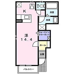 サンライズA ワンルームの間取図画像