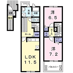 プリムローズ・K3 2LDKの間取図画像