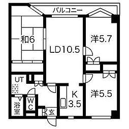 山陽電鉄網干線 山陽網干駅 徒歩20分の賃貸マンション 2階3LDKの間取り