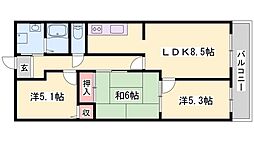 ハピネス見野 5階3LDKの間取り