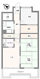 藤和東加古川ハイタウンB棟 6階3LDKの間取り