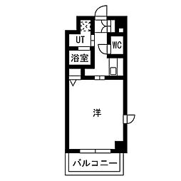 ブルーム土山 4階1Kの間取り