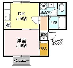 ホワイトハウスT 1DKの間取図画像