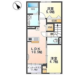 カモミール 2LDKの間取図画像