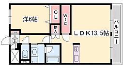 フレグランス大日 1LDKの間取図画像