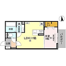 マーレ・カルモ 1LDKの間取図画像