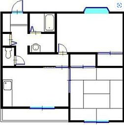 メゾン付城 2DKの間取図画像