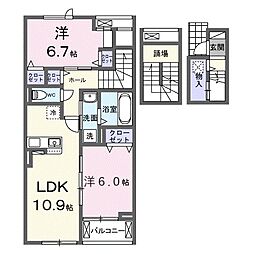 フォルトゥーナ 播磨 2LDKの間取図画像