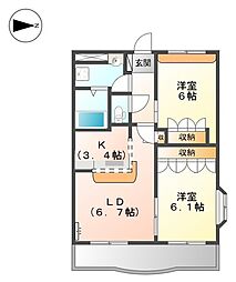 ロイヤルヒルズ青山 2LDKの間取図画像