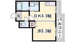 UltyPure 1DKの間取図画像