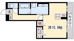 セジュール町坪 ワンルームの間取図画像