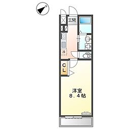 ステラコート 1Kの間取図画像