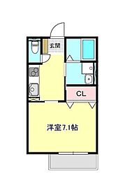 ロイヤルハイツ上本町 1Kの間取図画像