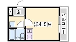 朝日プラザサウスコア姫路 ワンルームの間取図画像