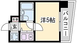 朝日プラザサウスコア姫路 ワンルームの間取図画像
