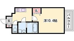 インタービレッジ土山二番館 1Kの間取図画像