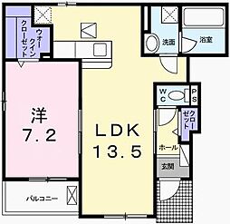オリーブ赤穂1 1LDKの間取図画像