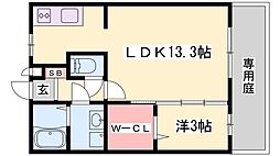 プラシード 1LDKの間取図画像